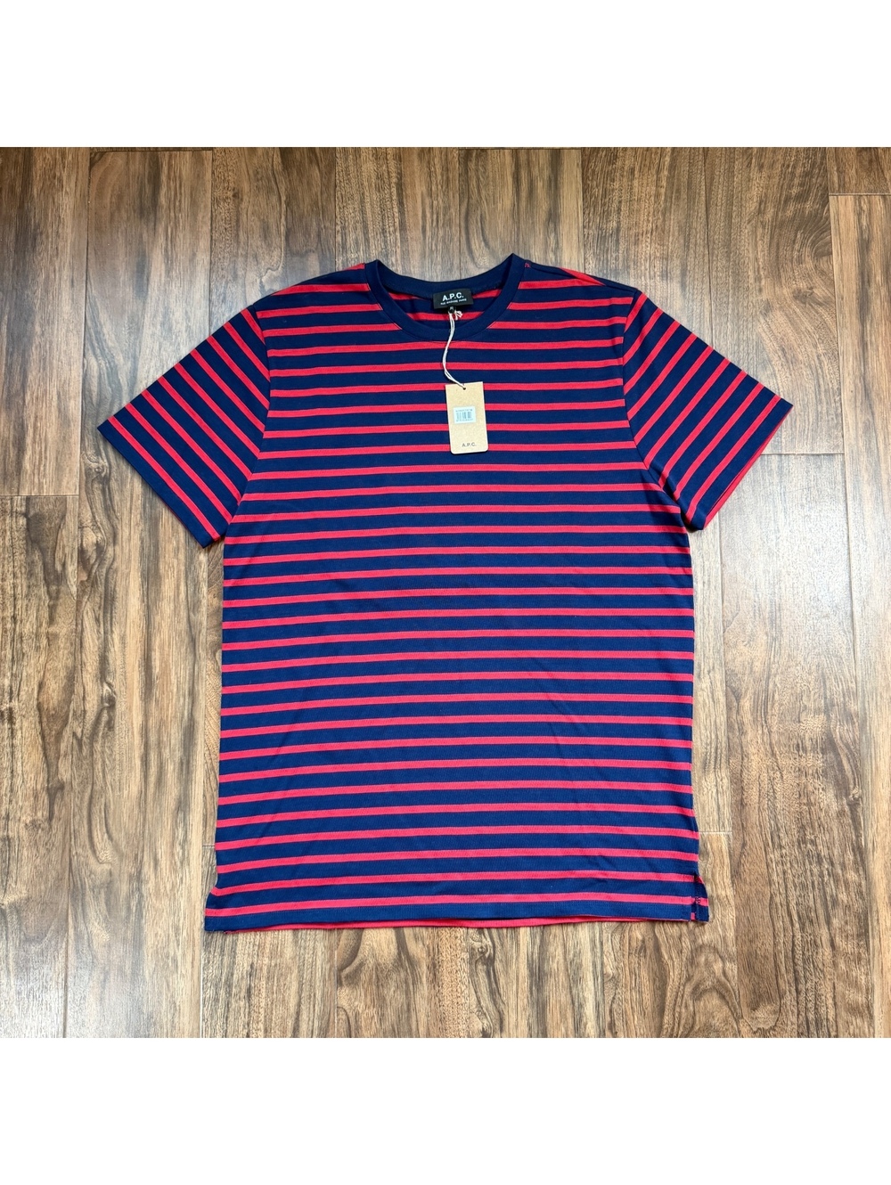 NWT A.P.C. Striped T Shirt Patrick XL Jersey  Mens Heavyweight Tee